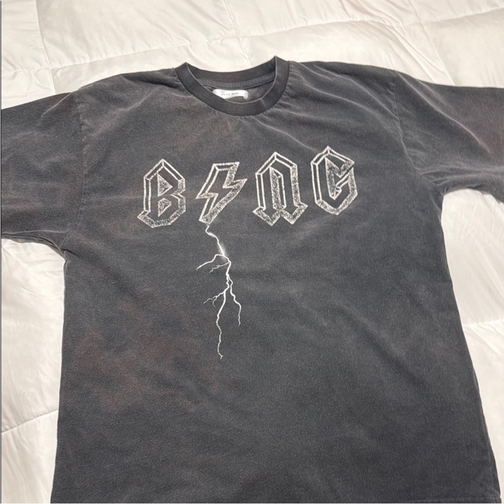 Anine Bing Black Graphic Lightning Tee